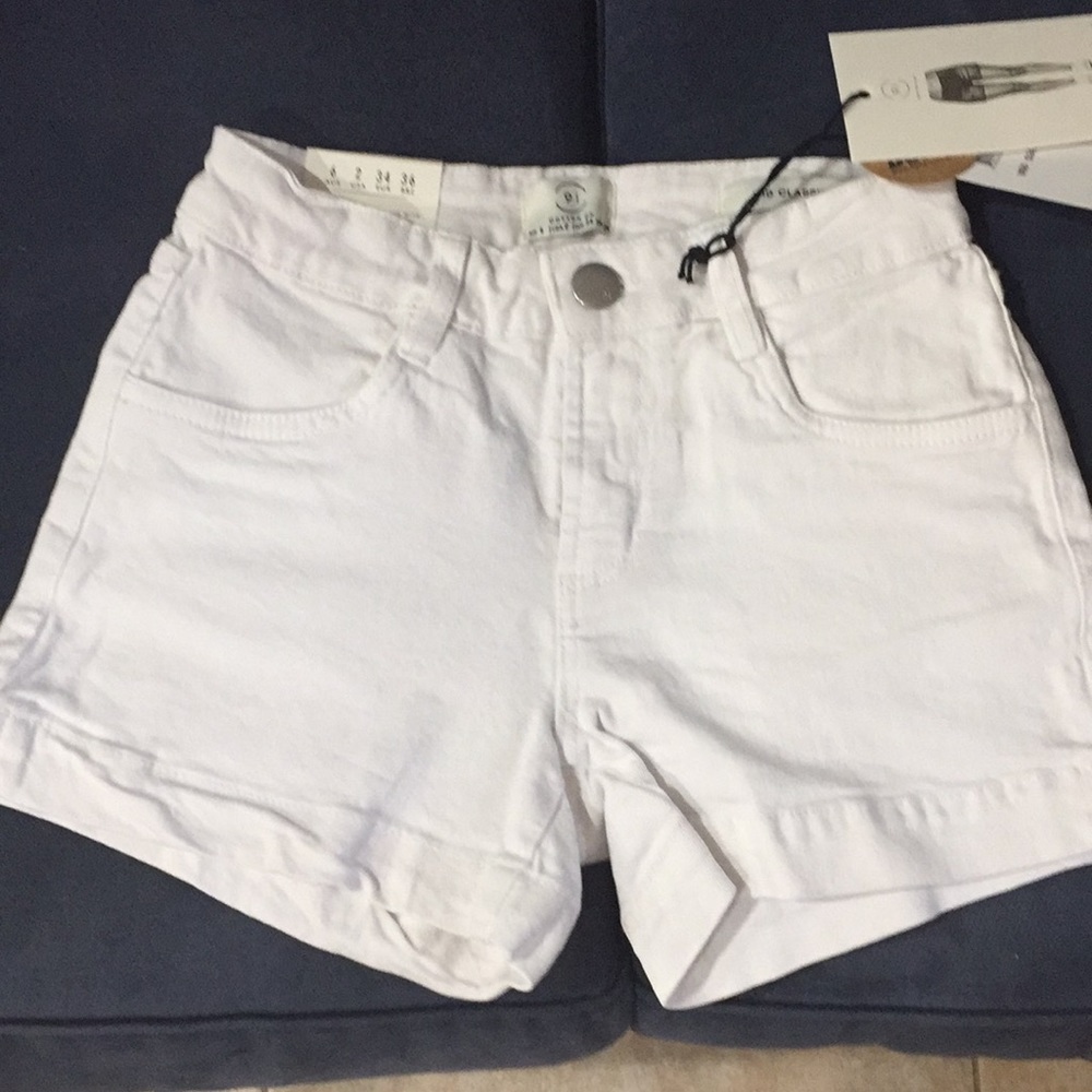 White jean shorts